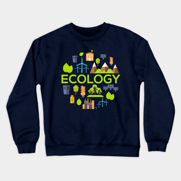 ecology concept Crewneck Sweatshirt by Mako Design 